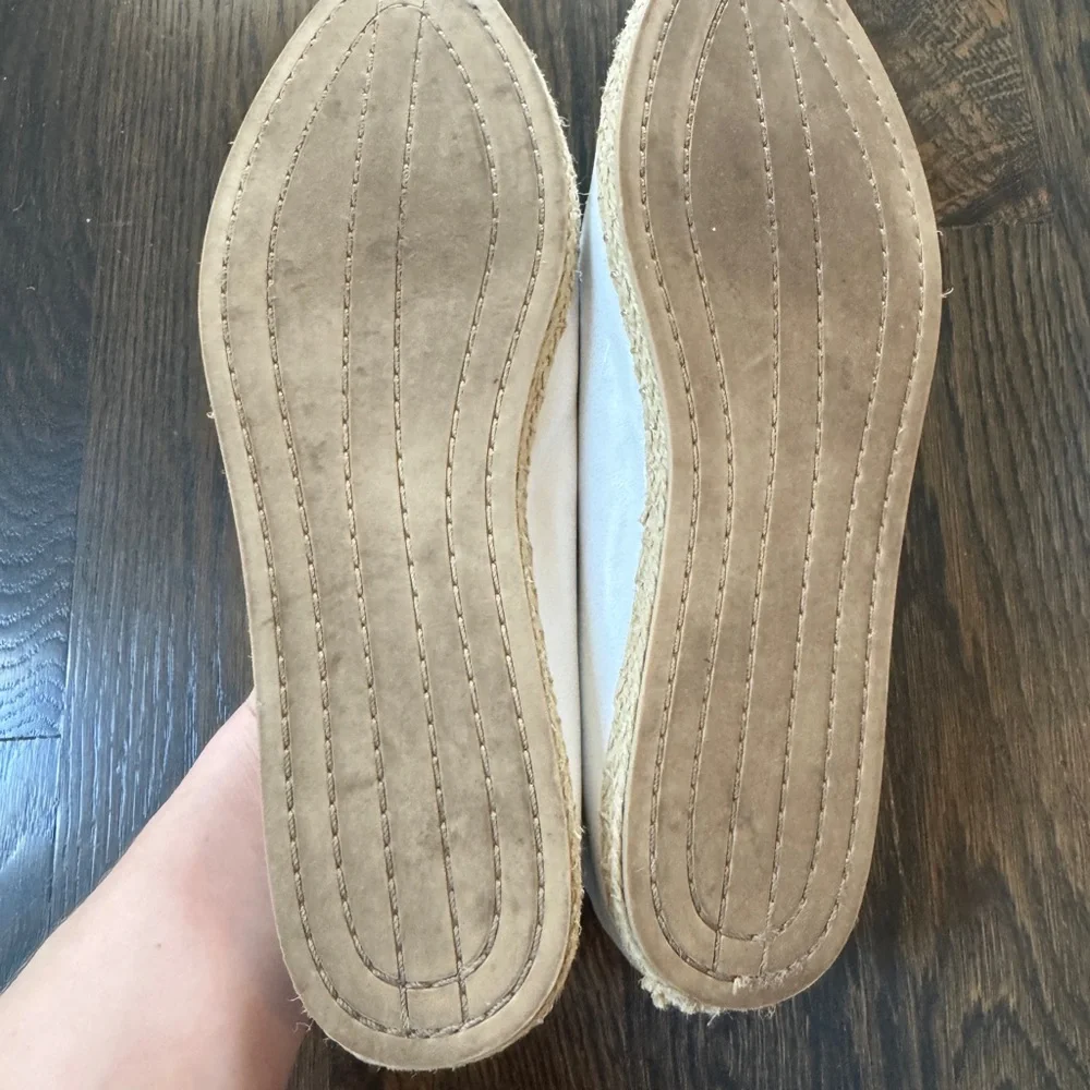 Vince - Malia Leather Espadrilles Flat Loafers - White - Size 7
